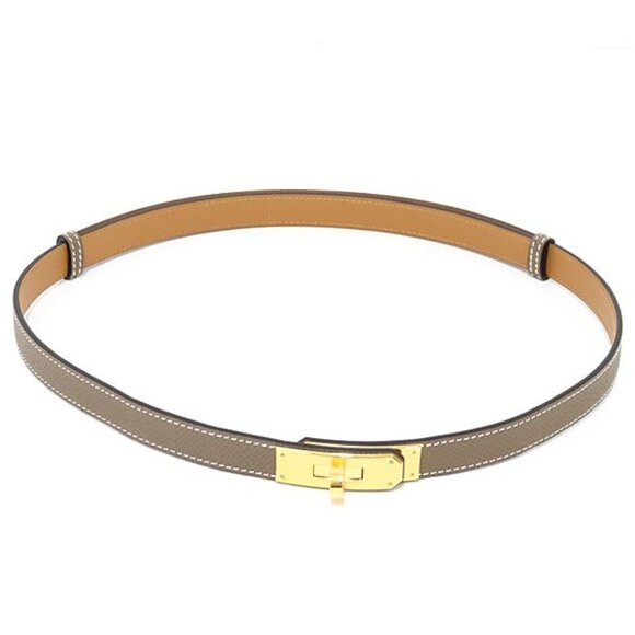 Hermes Belt Kelly 18 Vaux Epson Etoupe Gold Hardware main image 6